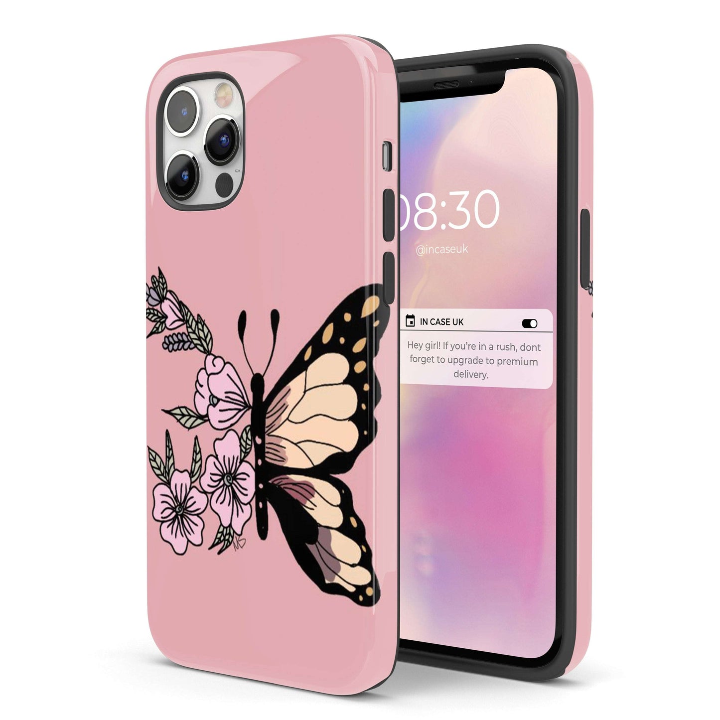 Abstract Pink Butterfly - Tough iPhone Case