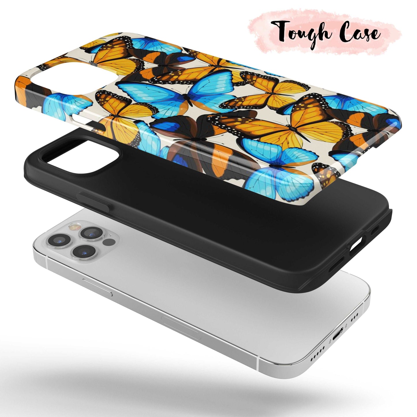 Blue & Yellow Flutter - Tough iPhone Case