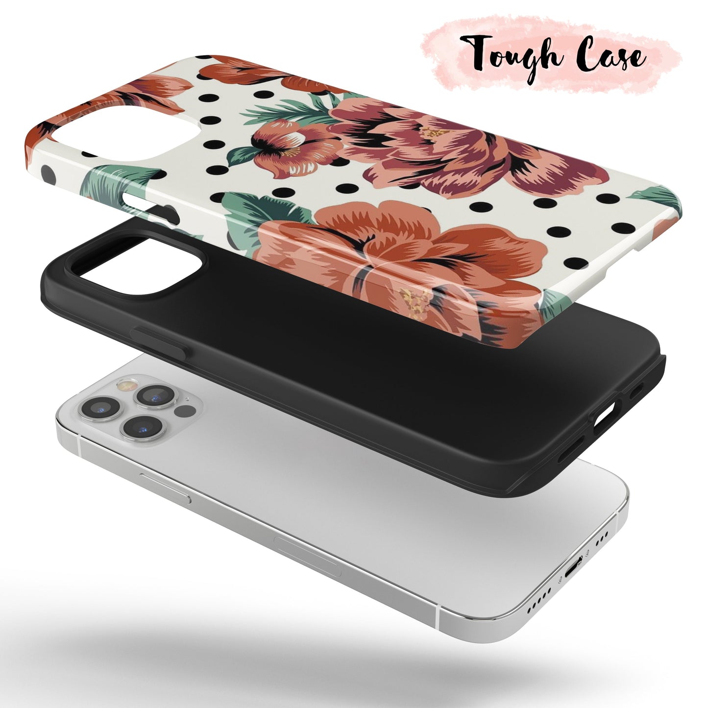 Polka Dot Rose - Tough iPhone Case