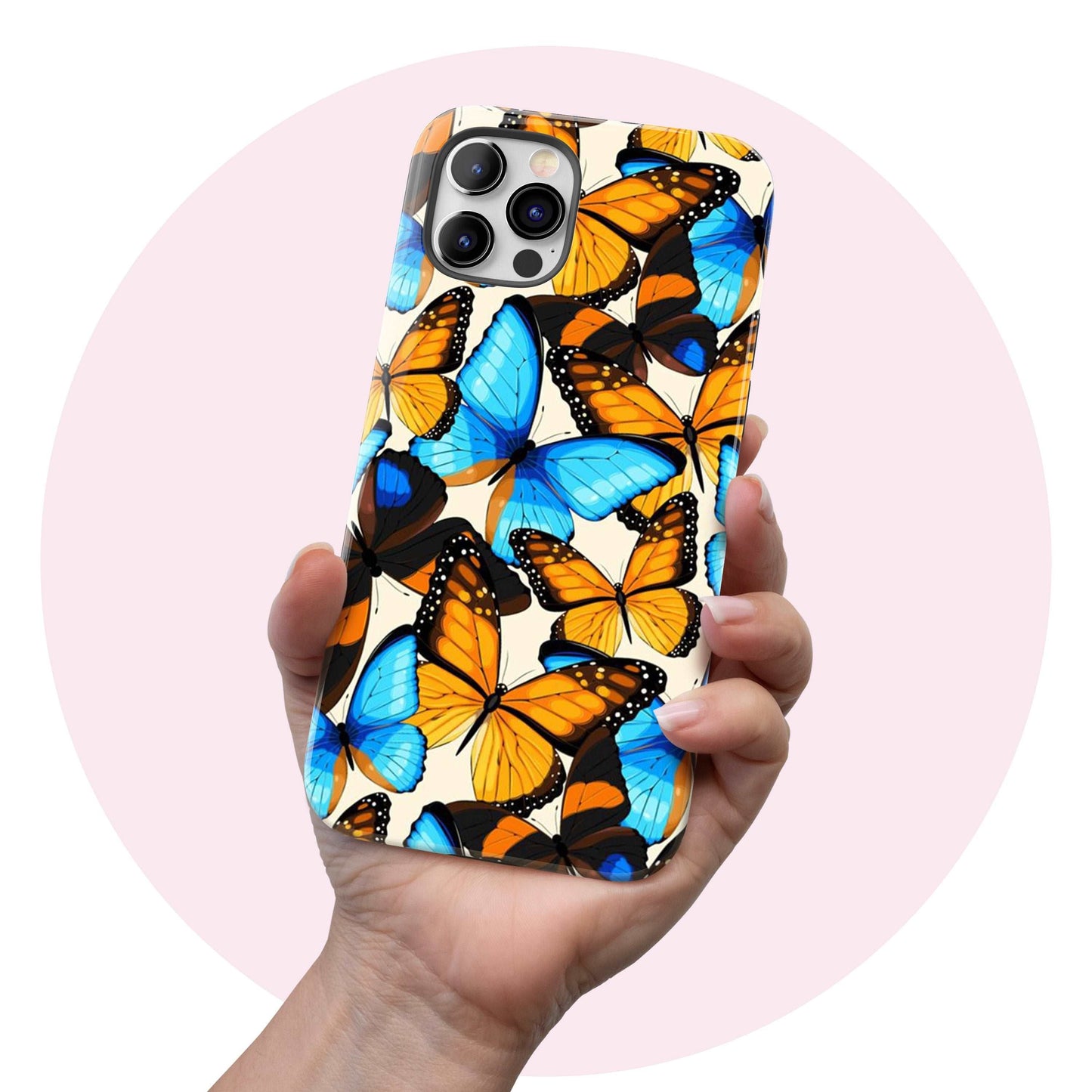 Blue & Yellow Flutter - Tough iPhone Case