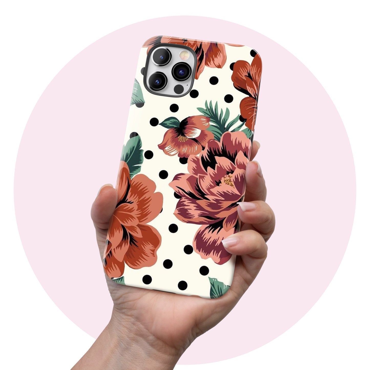 Polka Dot Rose - Tough iPhone Case
