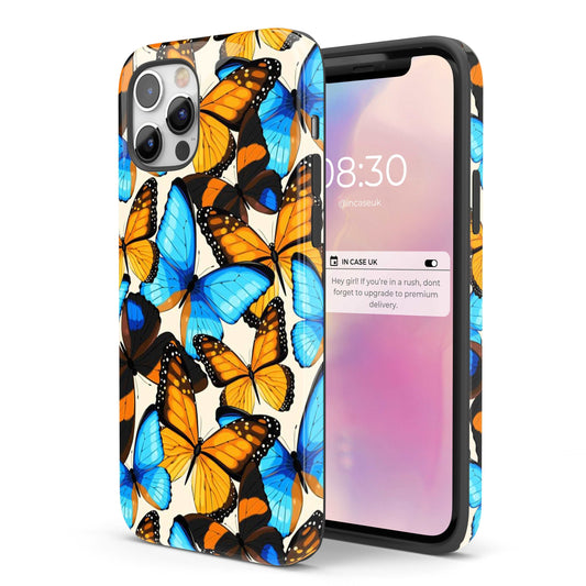 Blue & Yellow Flutter  - Tough iPhone Case