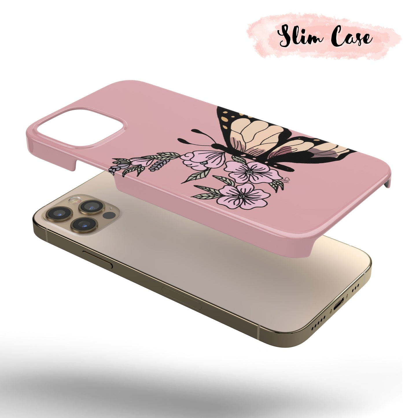 Abstract Pink Butterfly - Tough iPhone Case