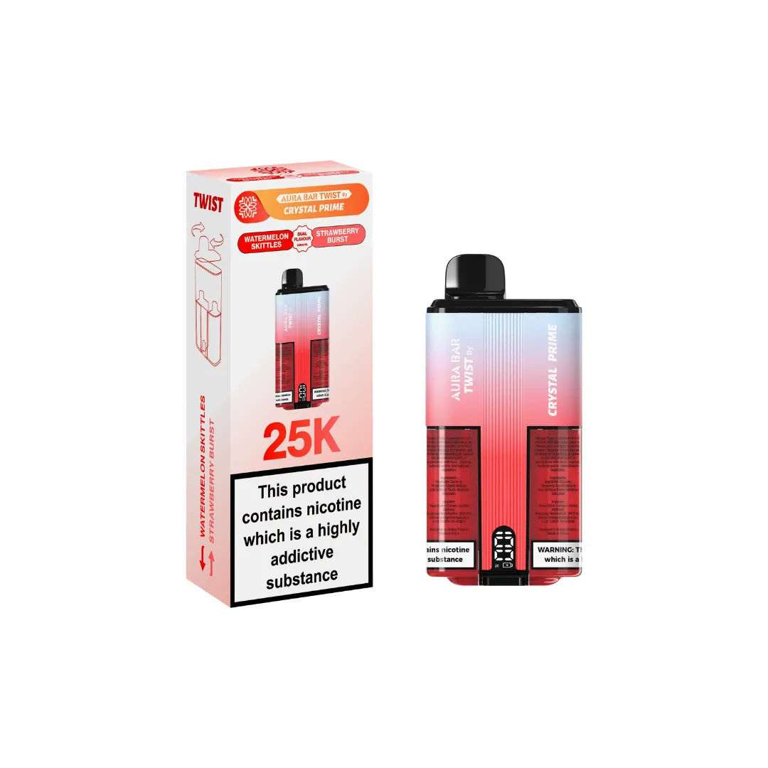 Box of 5 Crystal Prime Twist 25000 Puffs Vape