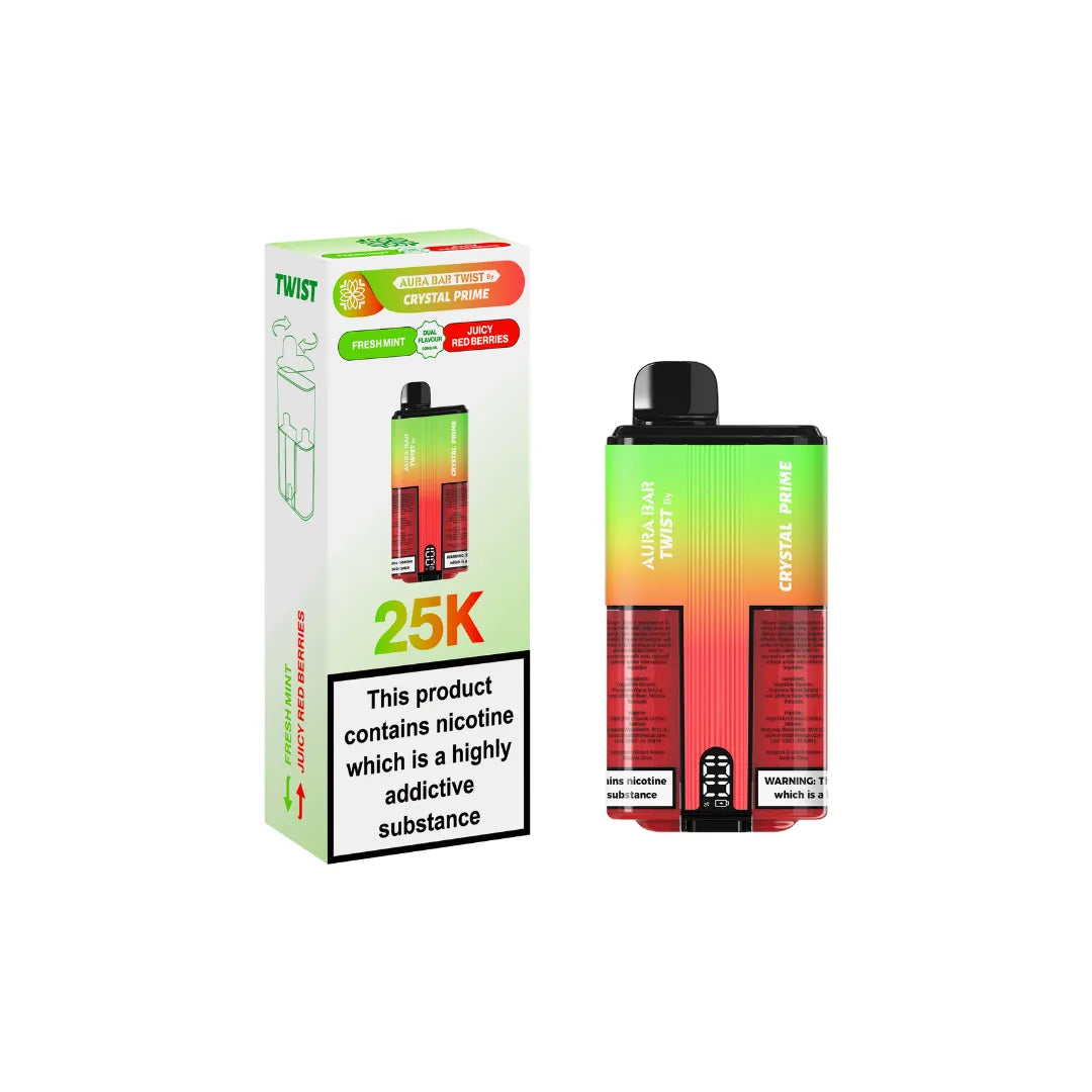Box of 5 Crystal Prime Twist 25000 Puffs Vape
