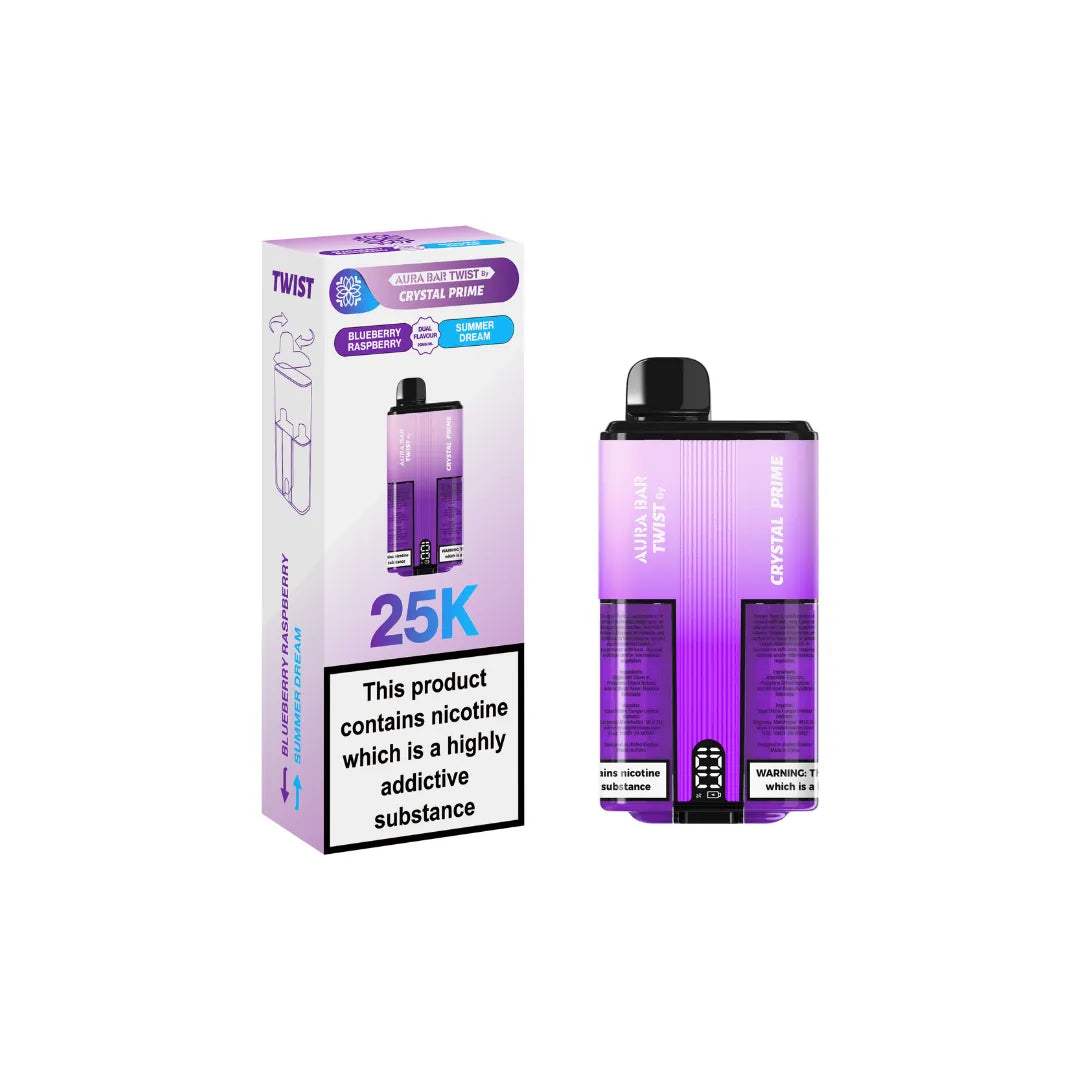 Box of 5 Crystal Prime Twist 25000 Puffs Vape