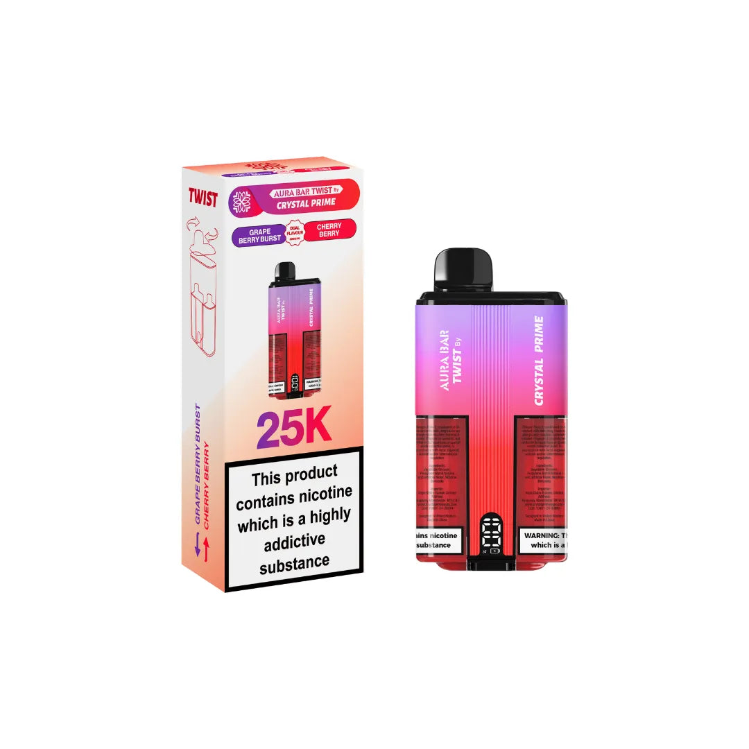 Box of 5 Crystal Prime Twist 25000 Puffs Vape