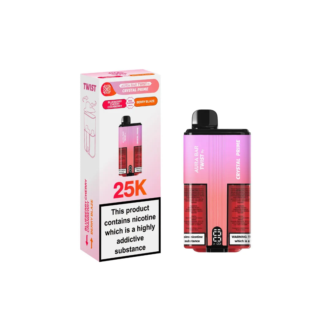 Box of 5 Crystal Prime Twist 25000 Puffs Vape