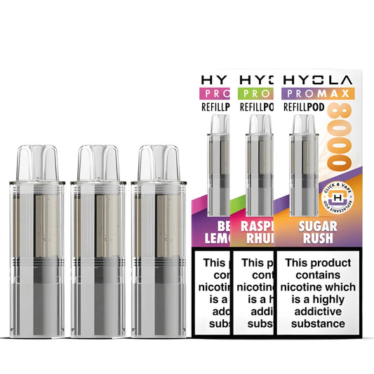 Hyola Pro Max 8000 Puffs Prefilled Refill Pods | Only £6.99 | Any 3 for £18